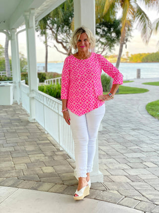 PINK DIAMONDS ASYMMETRIC TOP LULU-B