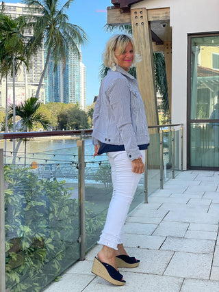 KEY WEST NAVY SEERSUCKER JACKET LULU-B