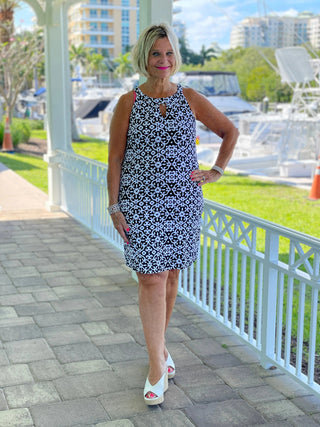NAPLES DAY KEYHOLE DRESS LULU-B