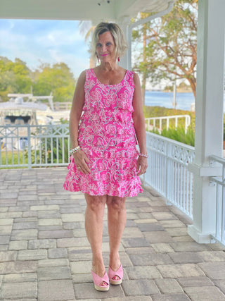 PINK LANE LAYERED RUFFLE DRESS - Cathys Place