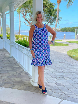 PINEAPPPLE VACA HALTER  RUFFLE LULU-B