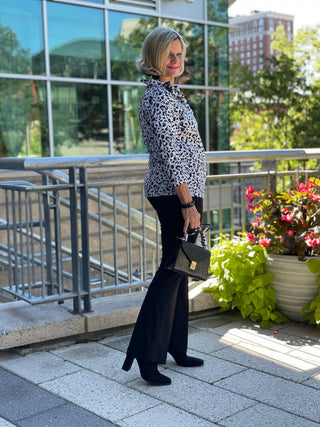 SNOW LEOPARD RUFFLE TOP - Cathys Place