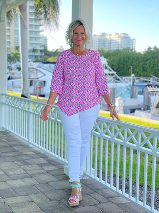 PALM TREE SIESTA ASYMMETRIC TOP LULU-B