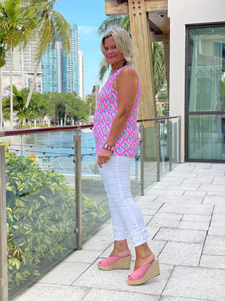 PALM TREE SIESTA KEYHOLE TOP LULU-B