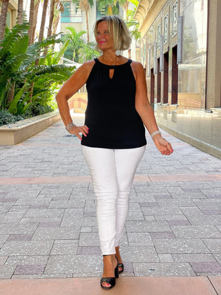 BLACK  KEYHOLE TOP FINAL SALE LULU-B