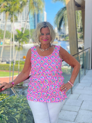 PALM TREE SIESTA CHA CHA TANK LULU-B