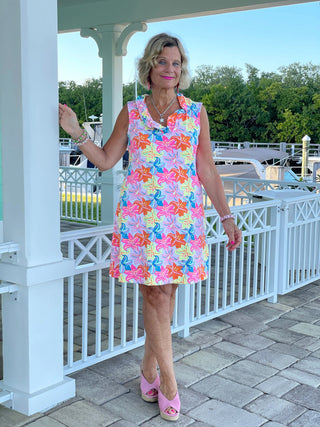 PALM BEACH GARDEN RUFFLE DRESS - Cathys Place