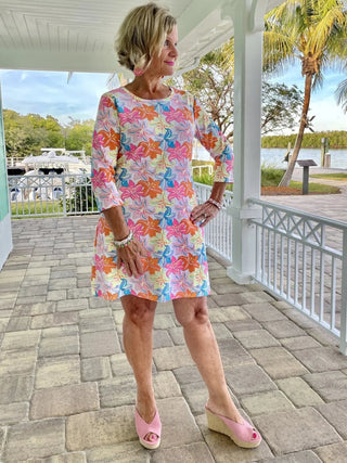 PALM BEACH GARDEN SLEEVE DRESS - Cathys Place