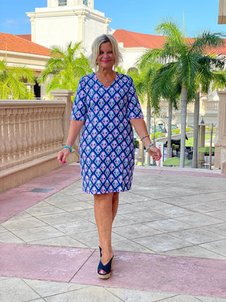 PINEAPPLE VACA ELBOW DRESS LULU-B