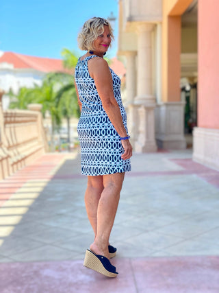 MELINA BLUE KEYHOLE DRESS LULU-B