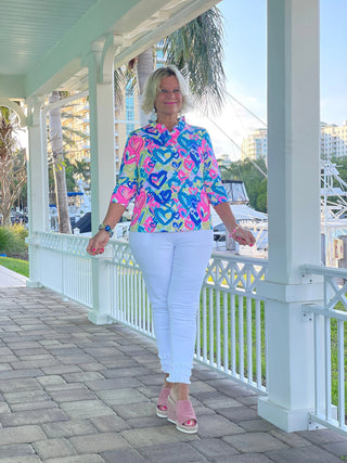 SECRET LOVE HEARTS RUFFLE TOP LULU-B