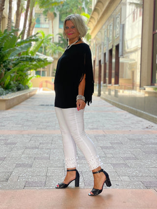 BLACK FRINGE TOP Cathys Place