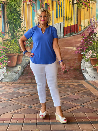 BLUE SHORT SLEEVE TOP LULU-B