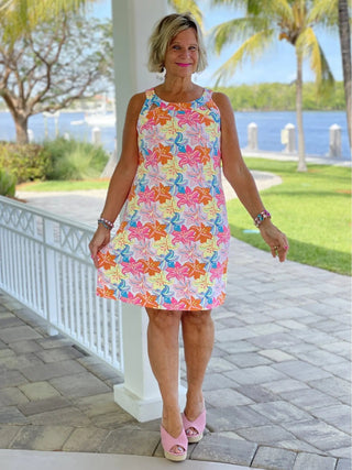 PALM BEACH GARDEN HALTER DRESS - Cathys Place