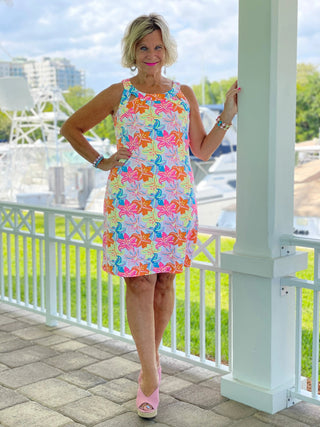 PALM BEACH GARDEN HALTER DRESS - Cathys Place