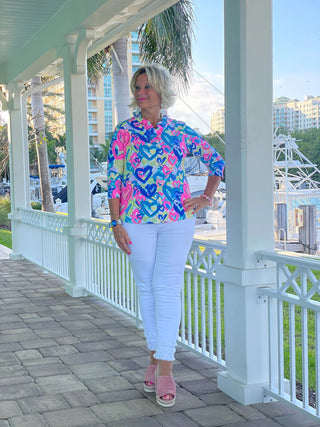 SECRET LOVE HEARTS RUFFLE TOP LULU-B