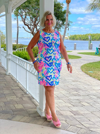 SECRET LOVE HEARTS SHIFT DRESS LULU-B