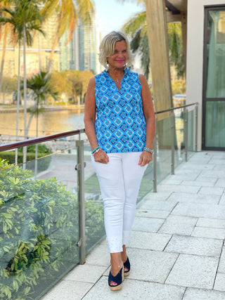 BAHAMA BLUE SLEEVELESS ZIPPER LULU-B