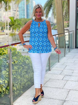 BAHAMA BLUE KEYHOLE TOP LULU-B