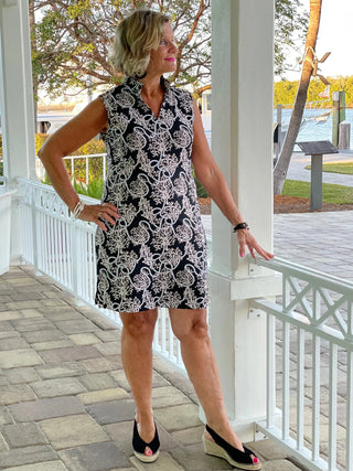 NAUTICAL  LANE COLLAR DRESS - Cathys Place