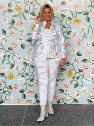 LULU-B WHITE SILVER LEME JACKET LULU-B