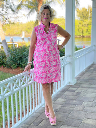 PINK LANE COLLAR DRESS - Cathys Place