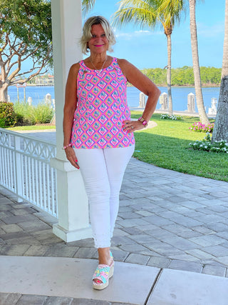 PALM TREE SIESTA HALTER TOP LULU-B