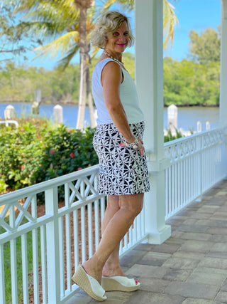 BLACK AND BEIGE PALM SKORT - Cathys Place