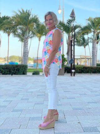 PALM BEACH GARDEN SLEEVELESS TOP - Cathys Place