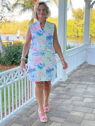 POST CARDS OF LOVE COLLAR DRESS - Cathys Place