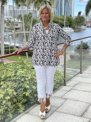 BLACK AND BEIGE TUNIC - Cathys Place