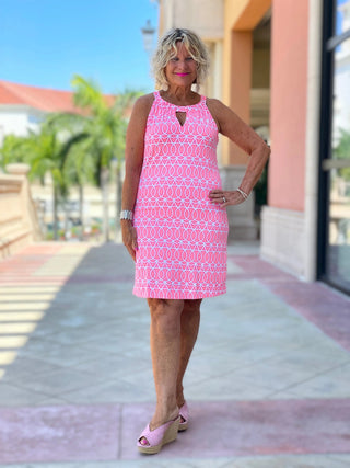 CANDY PINK KEYHOLE DRESS LULU-B