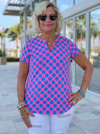 PINK SPADE SHORT SLEEVE TOP - Cathys Place