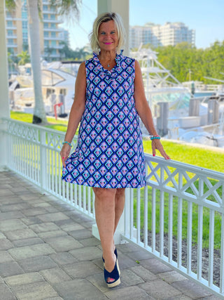 PINEAPPLE VACA RUFFLE DRESS LULU-B