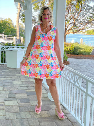 PALM BEACH GARDEN RUFFLE DRESS - Cathys Place