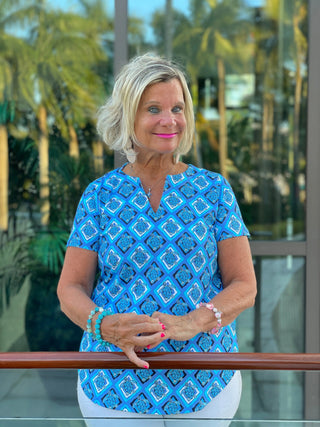 BAHAMA BLUE TURTLE SHORT SLEEVE LULU-B