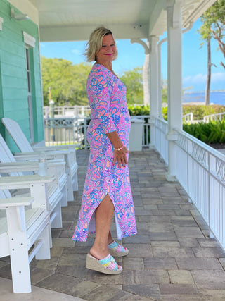 CAROLINA PAISLEY ELBOW MAXI LULU-B