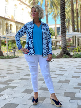 MELINA BLUE FULL ZIPPER - Cathys Place