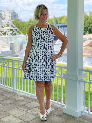BLACK AND BEIGE HALTER DRESS - Cathys Place