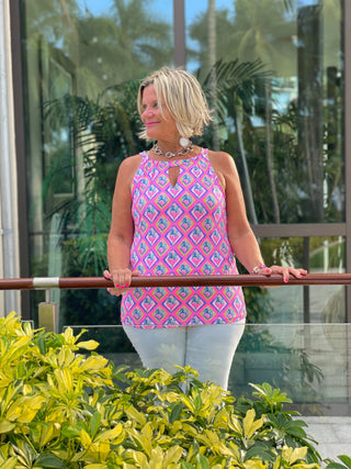 PALM TREE SIESTA KEYHOLE TOP LULU-B