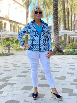 MELINA BLUE FULL ZIPPER - Cathys Place