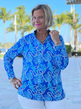 AQUA LANE ZIPPER TOP - Cathys Place