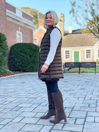 LULU-B OLIVE PUFFER VEST LULU-B
