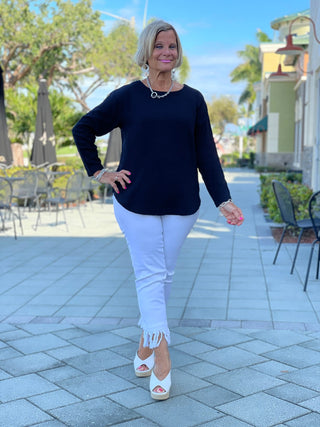 BLACK LONG WAFFLE COTTON - Cathys Place