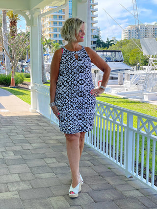 NAPLES DAY KEYHOLE DRESS LULU-B