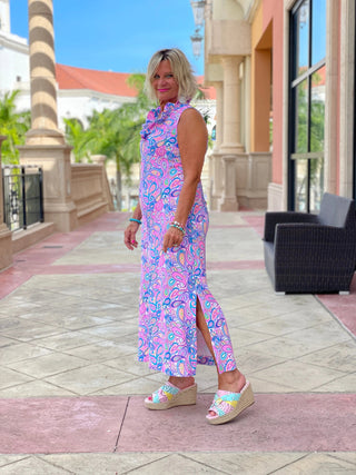 CAROLINA PAISLEY RUFFLE MAXI LULU-B