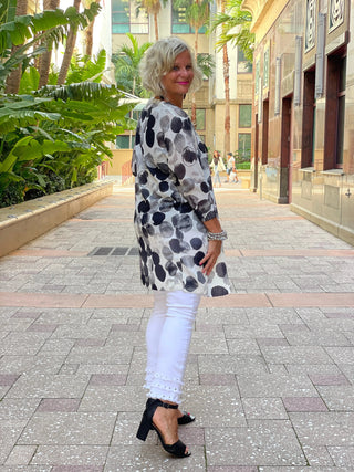 Ethyl Classic Long Length Cardi - Dot ETHYL JEANS