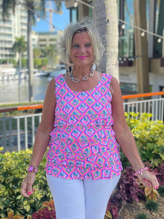 PALM TREE SIESTA CHA CHA TANK LULU-B