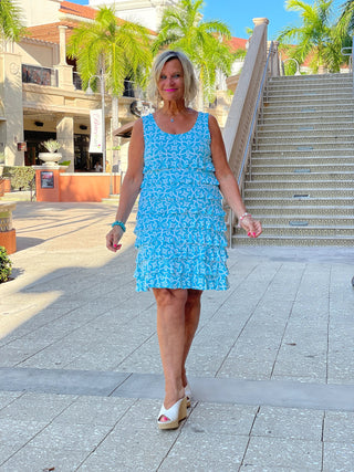 OCEAN MILE LAYERED RUFFLE DRESS - Cathys Place