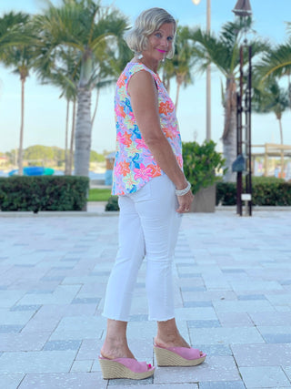 PALM BEACH GARDEN SLEEVELESS TOP - Cathys Place
